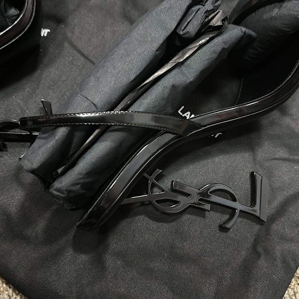 *SOLD*YSL- Saint Laurent Sexy Black Opyum Sandal, women’s 9.5 (40+). LNWOT